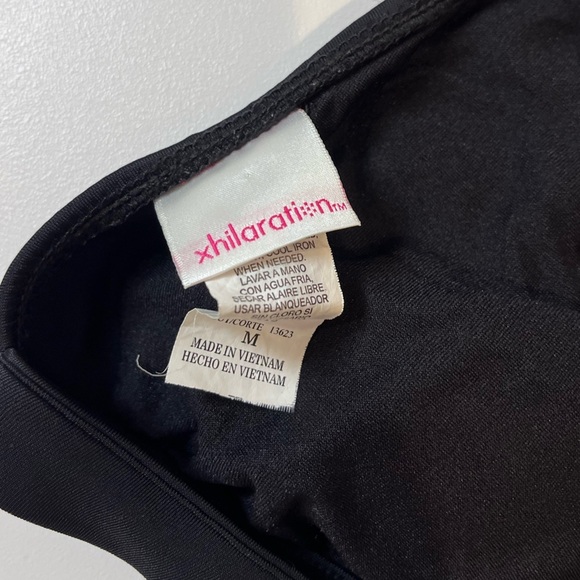 y2k xhilaration black embroidered bikini top vintage retro artistic bold floral - Picture 5 of 6